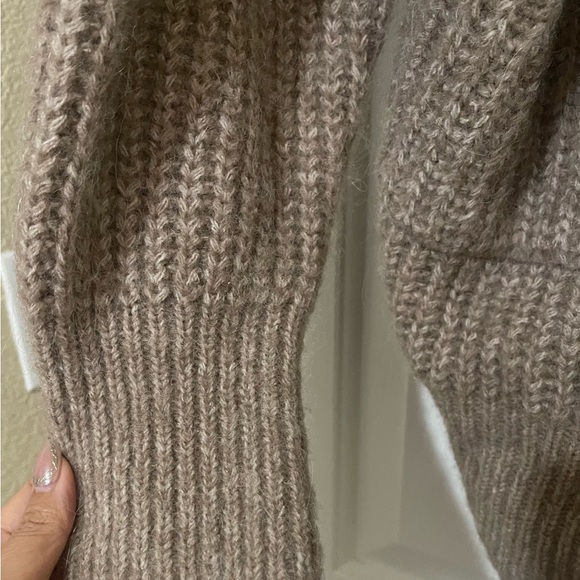 Zara Tan/Brown Oversized Button-Up Knit Cardigan - Picture 4 of 5